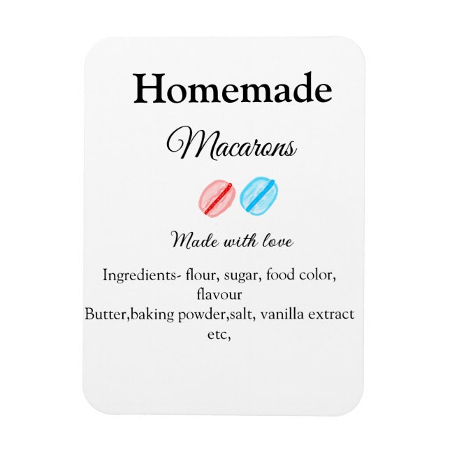 Ímã Macarões caseiros adicionam ingredientes feitos co (Vertical)