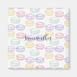 Imã Macarões Franceses com Aquarela