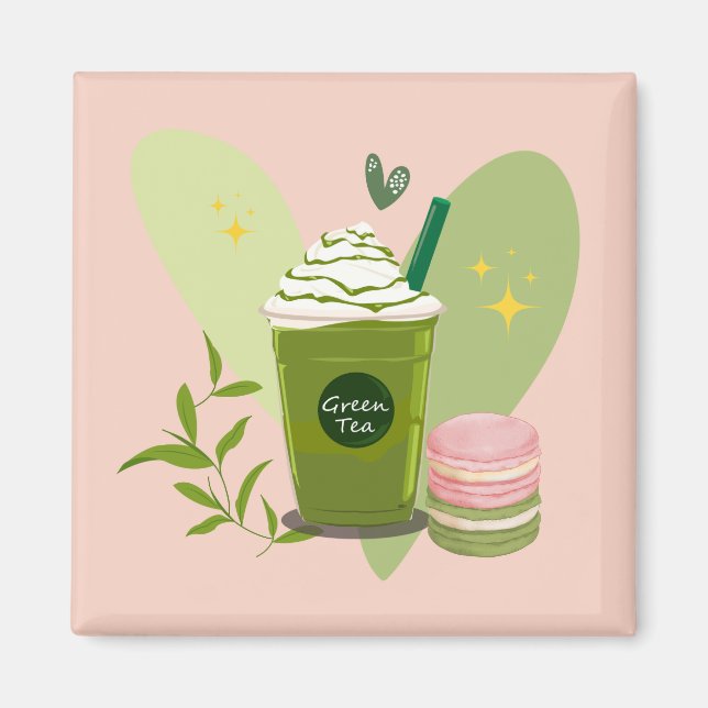 Imã Macarons de Matcha Latte (Frente)