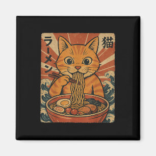 Imã Macarrão Ramen Gato Laranja Anime Japonês Kawaii G