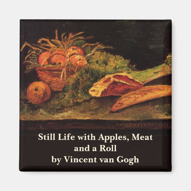 Imã Maçãs, Carne e um Pão por Vincent van Gogh (Frente)