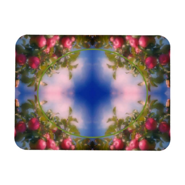 Ímã Maçãs Vermelhas No Quadro Da Árvore Adicionar Sua  (Horizontal)