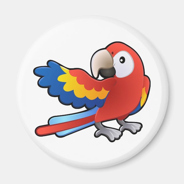 Imã Macaw Papagaio bonitinho (Frente)