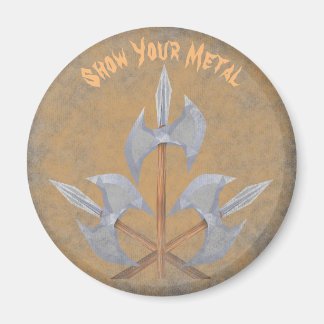 Imã Machados cruzados da batalha do ímã três redondos