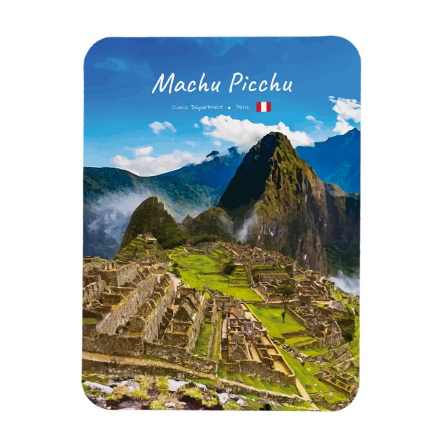 Ímã Machu Picchu, Peru - Ruínas da Cidadela Inca Arred (Vertical)