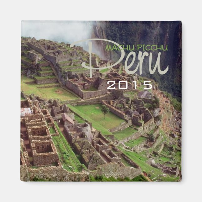 Imã MACHU PICCHU Peru Souvenir Magnet Change Year (Frente)