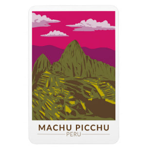 Ímã Machu Picchu Peru - Viagem Art Retro