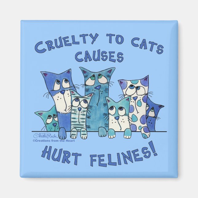Imã Machucar Felines Crueldade com Gatos (Frente)