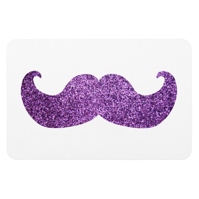 Ímã Maciço roxo (Faux Glitter Graphic) (Horizontal)
