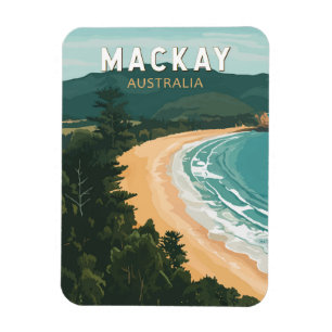 Ímã Mackay Austrália - Viagem Art Vintage
