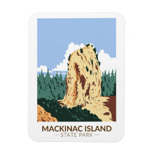 Ímã Mackinac Island State Park Michigan Sugar Loaf