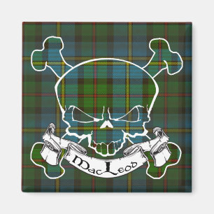 Imã MacLeod Tartan Skull