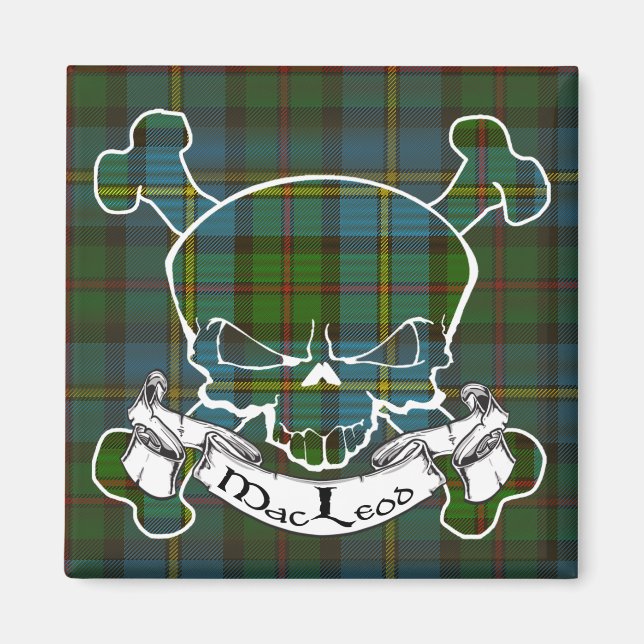Imã MacLeod Tartan Skull (Frente)