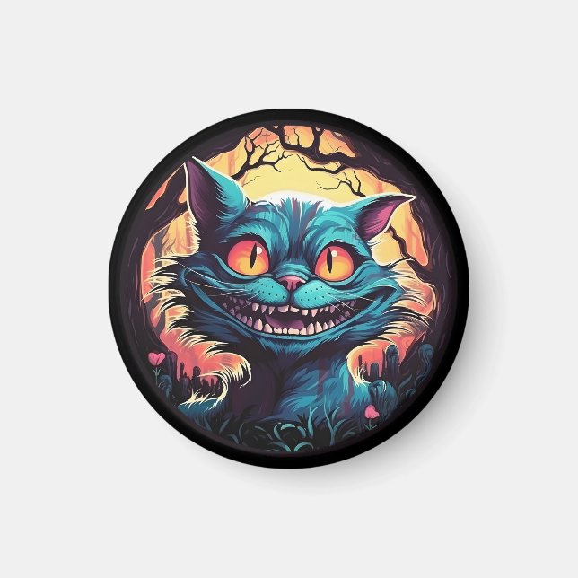 Imã Mad Cheshire Cat Alice no País das Maravilhas (Frente)