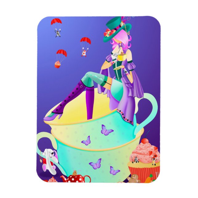 Ímã Mad Hatter em Teacup (Vertical)