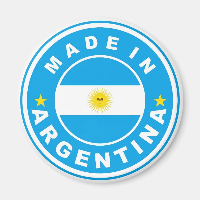 Imã made in argentina country flag label (Frente)