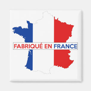 Imã made in france country map flag label fabrique