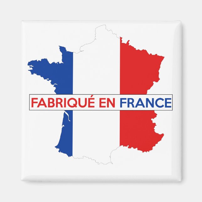 Imã made in france country map flag label fabrique (Frente)
