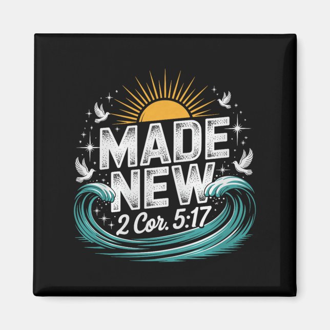 Imã Made New Baptism Shirt Christian Shirts For Youth  (Frente)