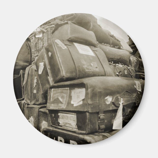 IMÃ MADEIRA DE EQUIPE DE BAGAGEM VIAGEM 1890 (Frente)