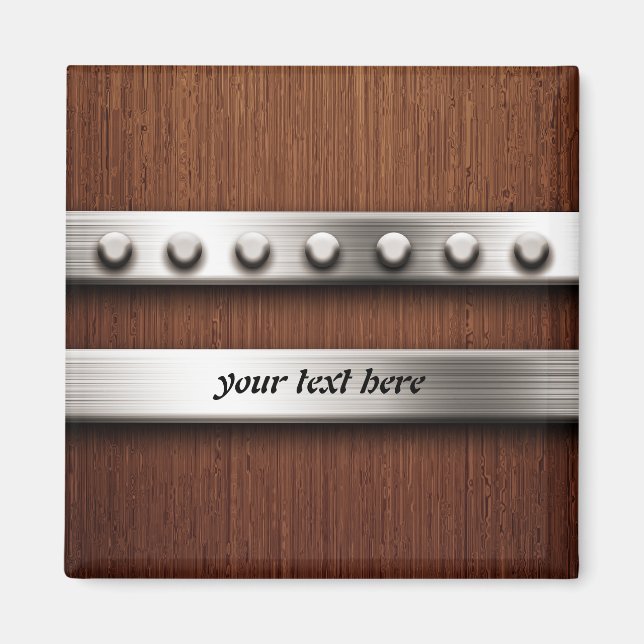 Imã Madeira e metal (Frente)