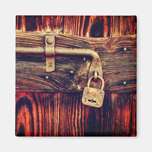 Imã Madeira russa de grãos de vintage latão castanho (Frente)