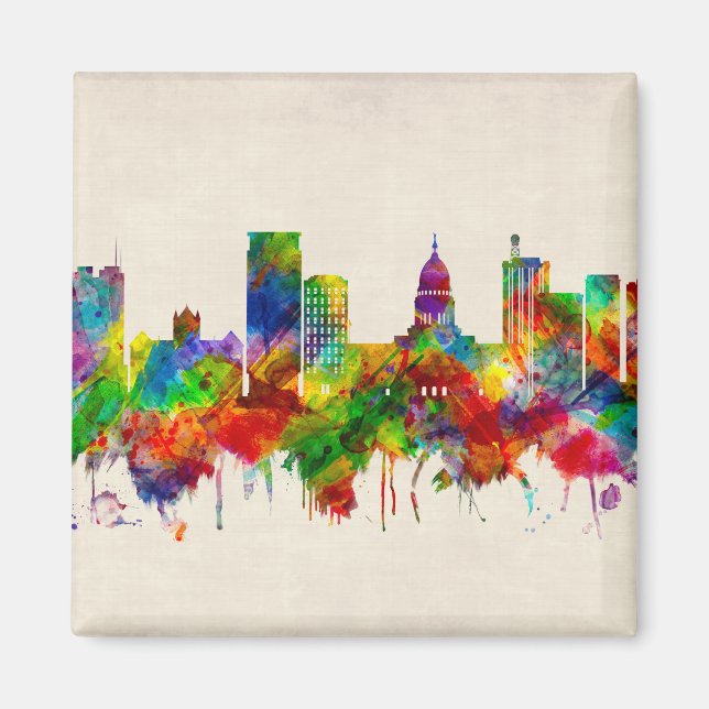 Imã Madison Wisconsin Skyline (Frente)