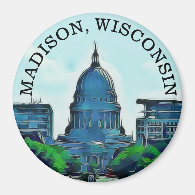 Imã Madison, Wisconsin Souvenir Magnet (Frente)
