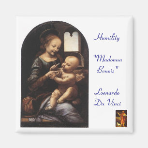 Imã Madonna Benois - ímã quadrado - paróquia