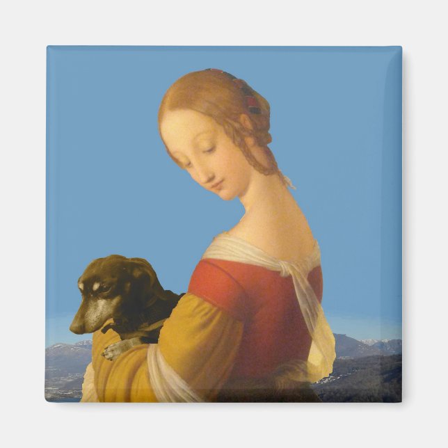 Imã "Madonna com Dachshund" Tate British Magnet (Frente)