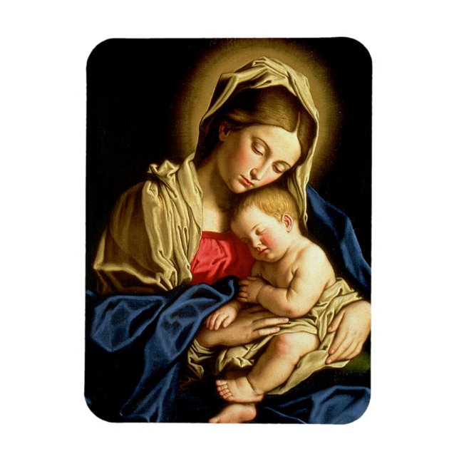 Ímã Madonna e Child Jesus - Sassoferrato (Vertical)