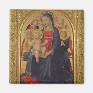 Imã Madonna e criança com anjos, c.1467 (óleo na pla