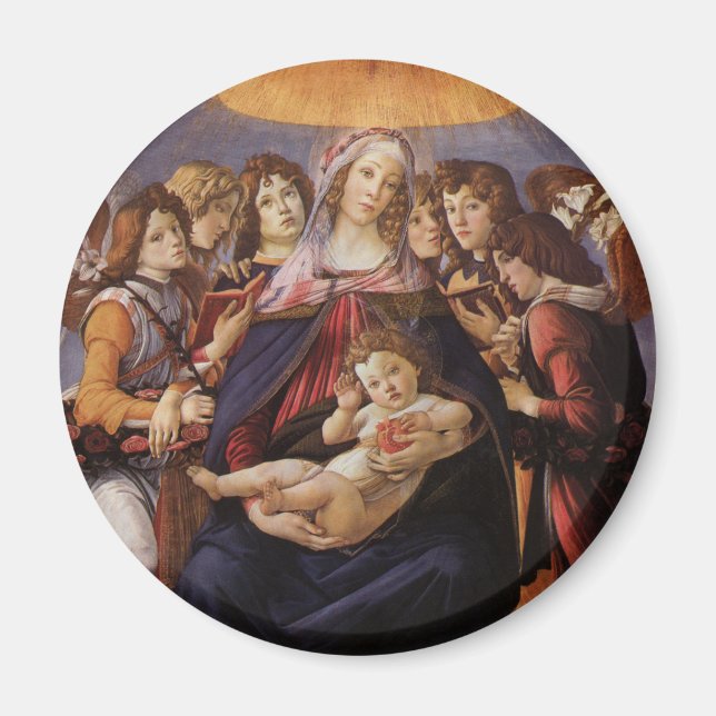 Imã Madonna e Criança com Anjos por Sandro Botticelli (Frente)