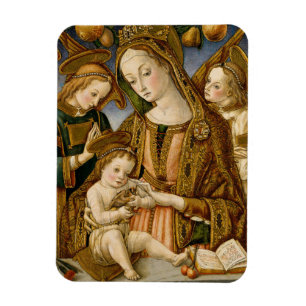 Ímã Madonna e criança com dois anjos