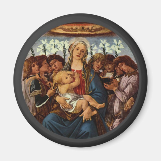 Imã Madonna e Criança com Oito Anjos por Botticelli (Frente)