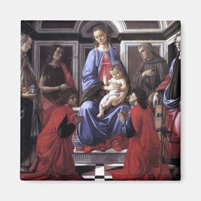 Imã Madonna e Criança com Seis Santos - Botticelli - c (Frente)