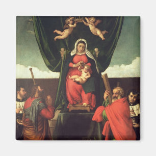 Imã Madonna e criança Enthroned com quatro santos,