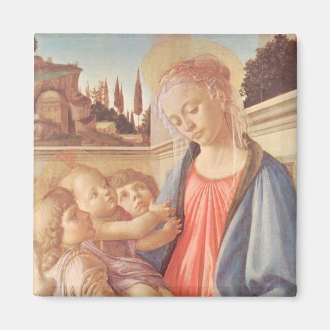 Imã Madonna e dois anjos de Botticelli (Frente)