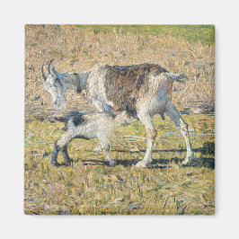 Imã Madre Goat com seu Jovem Criança (por Segantini)