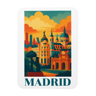 Ímã Madri Colorida Espanha Viagem Vintage