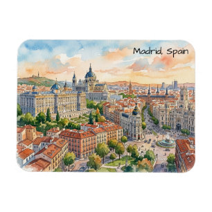 Ímã Madrid Espanha Arquitetura Pintura Aquarela
