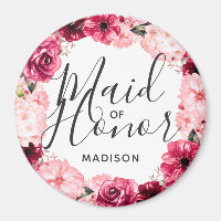 Madrinha de casamento Chic Burgundy e Floral Rosa