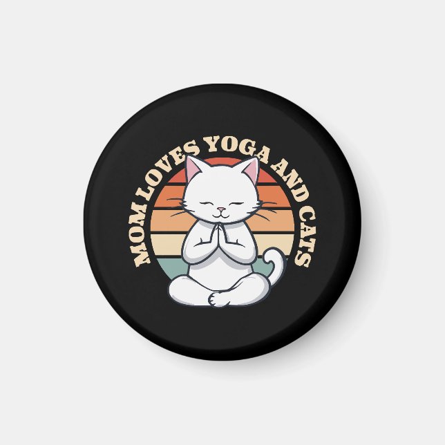Imã Mãe Ama Gatos e Yoga (Frente)