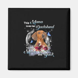 Imã Mãe Art Dachshund Mama Birthday