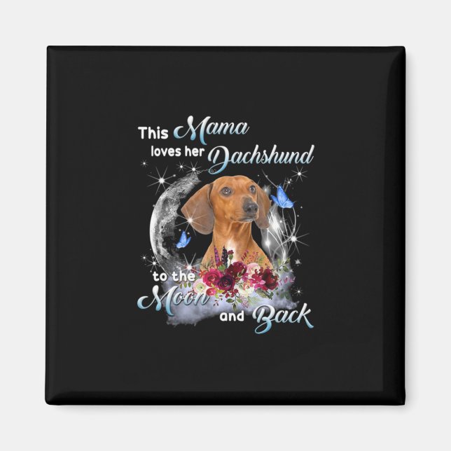 Imã Mãe Art Dachshund Mama Birthday (Frente)