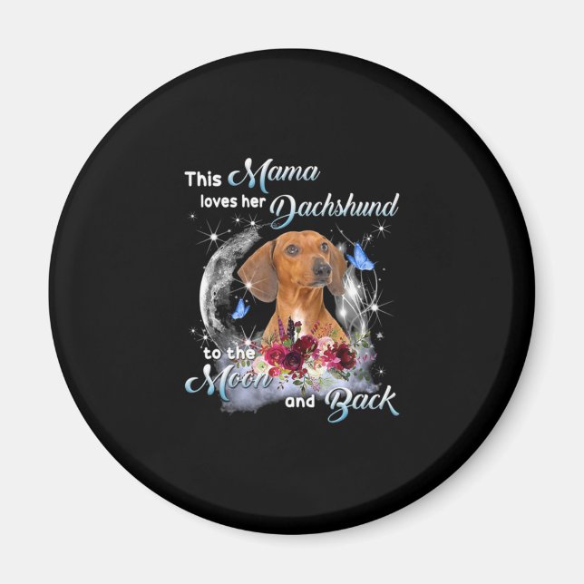 Imã Mãe Art Dachshund Mama Birthday (Frente)