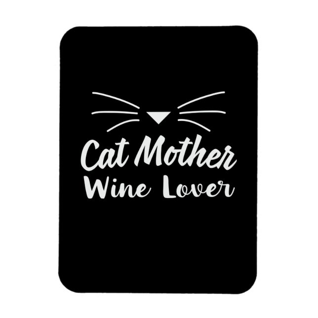 Ímã Mãe Arte Gata Mãe Amante de Vinho (Vertical)