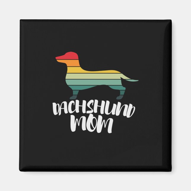 Imã Mãe Arte Vintage Dachshund Mamãe (Frente)