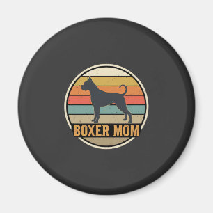 Imã Mãe Boxer Pôr do Sol Retro Cachorro