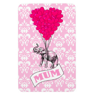 Ímã Mãe com elefante rosa